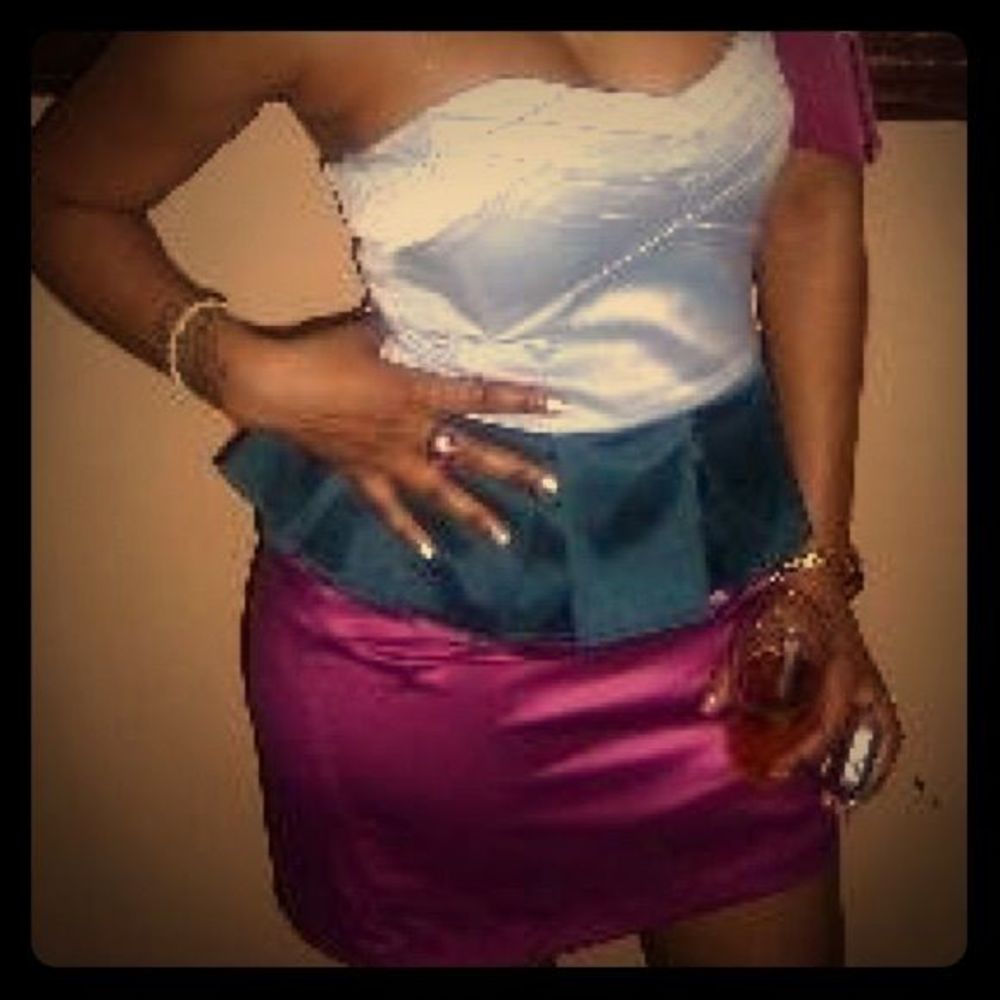Strapless peplum dress